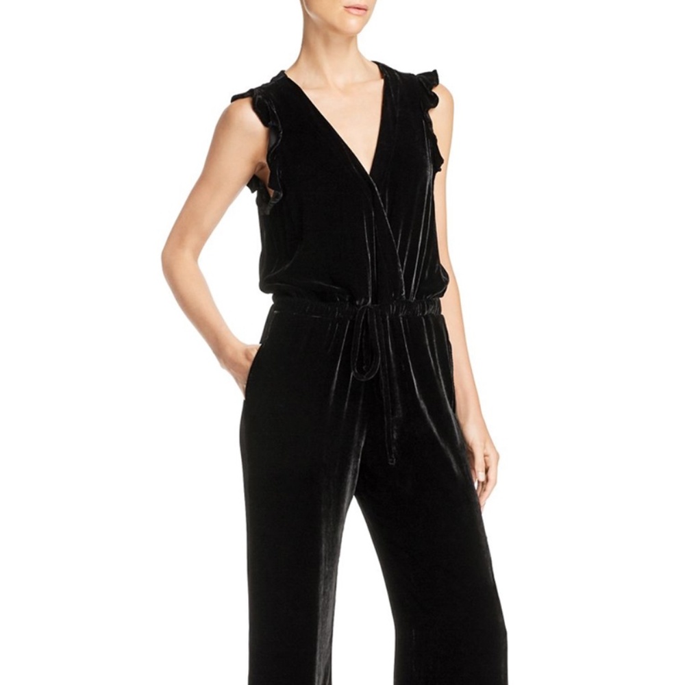 Black Velvet Wide Leg Jumpsuit